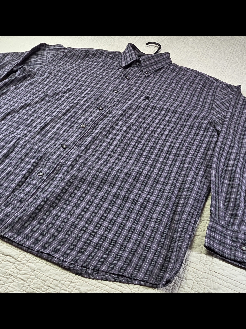 Knights Sportswear Men's L Long Sleeve Button Down Shirt Purple Plaid Casual - Picture 7 of 11